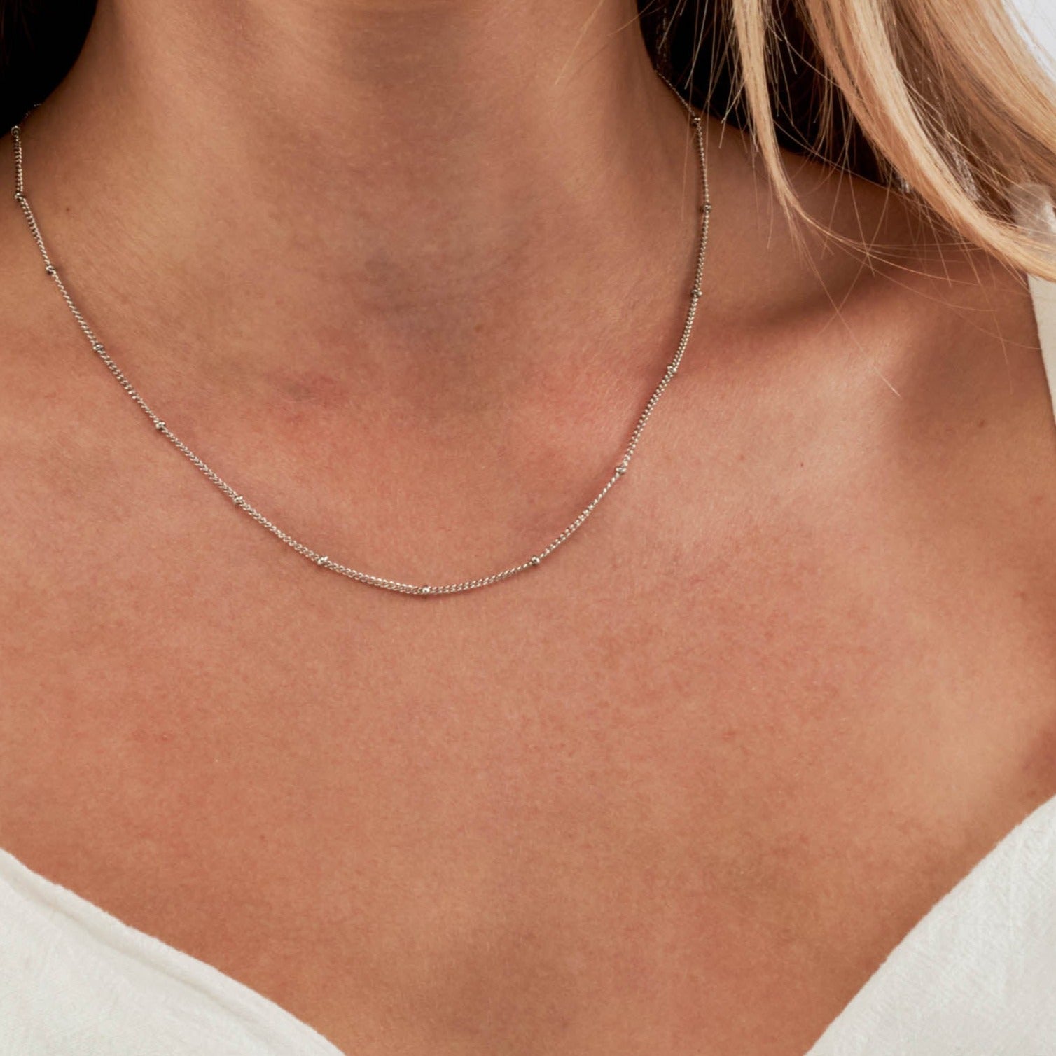 Josie - Silver Beaded Chain Necklace - Camilla Dovey Jewelry