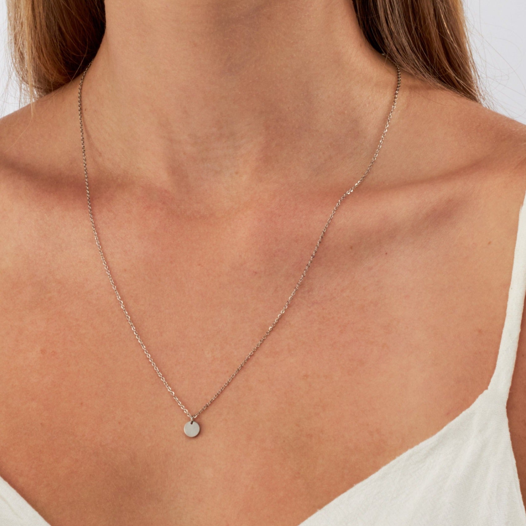 Aspyn - Silver Disk Pendant Necklace - Camilla Dovey Jewelry