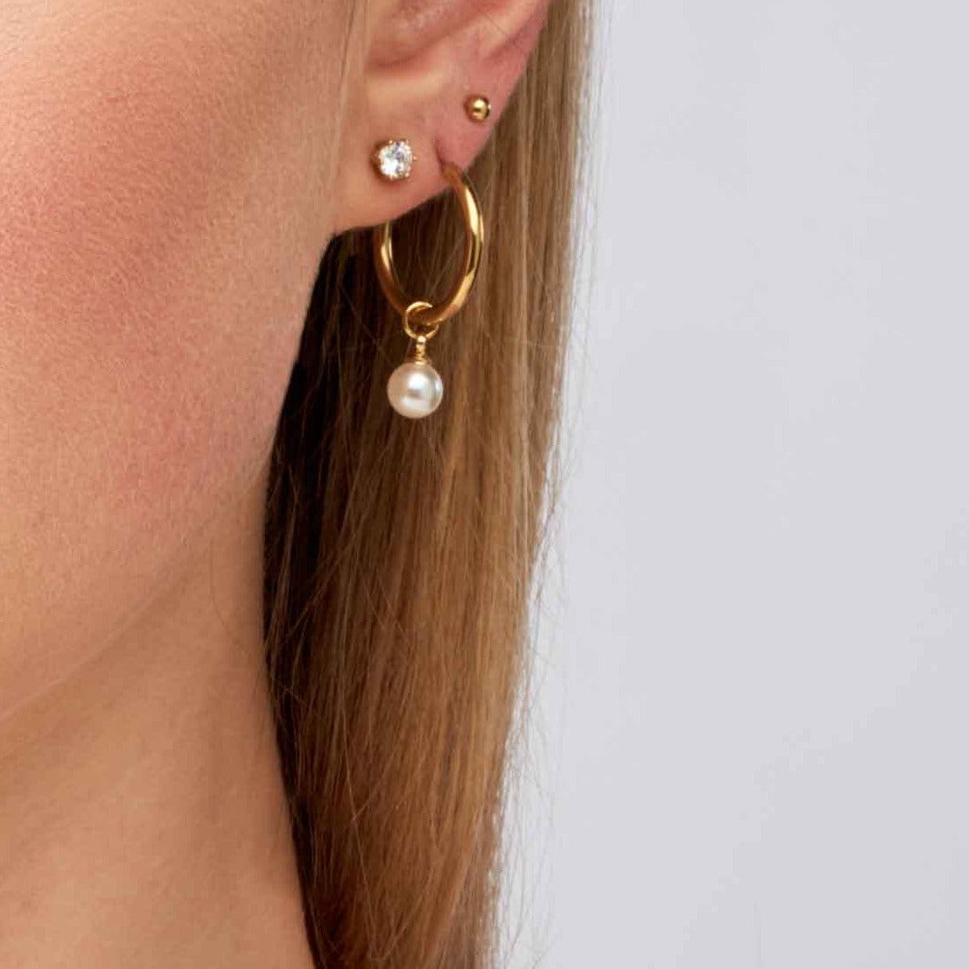 Pearl Hoops - 18k Gold Earrings - Camilla Dovey Jewelry