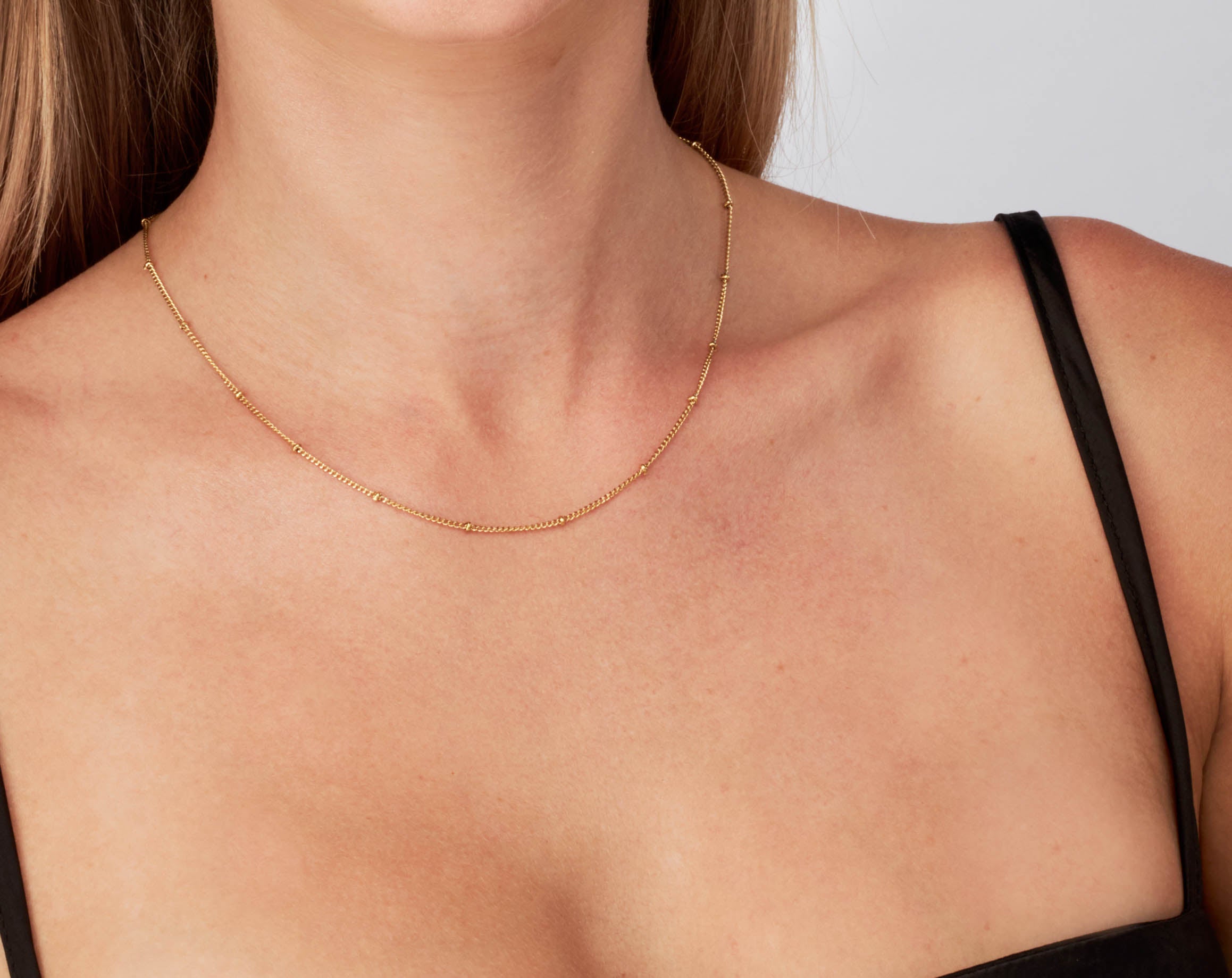 Josie - Gold Beaded Chain Necklace - Camilla Dovey Jewelry