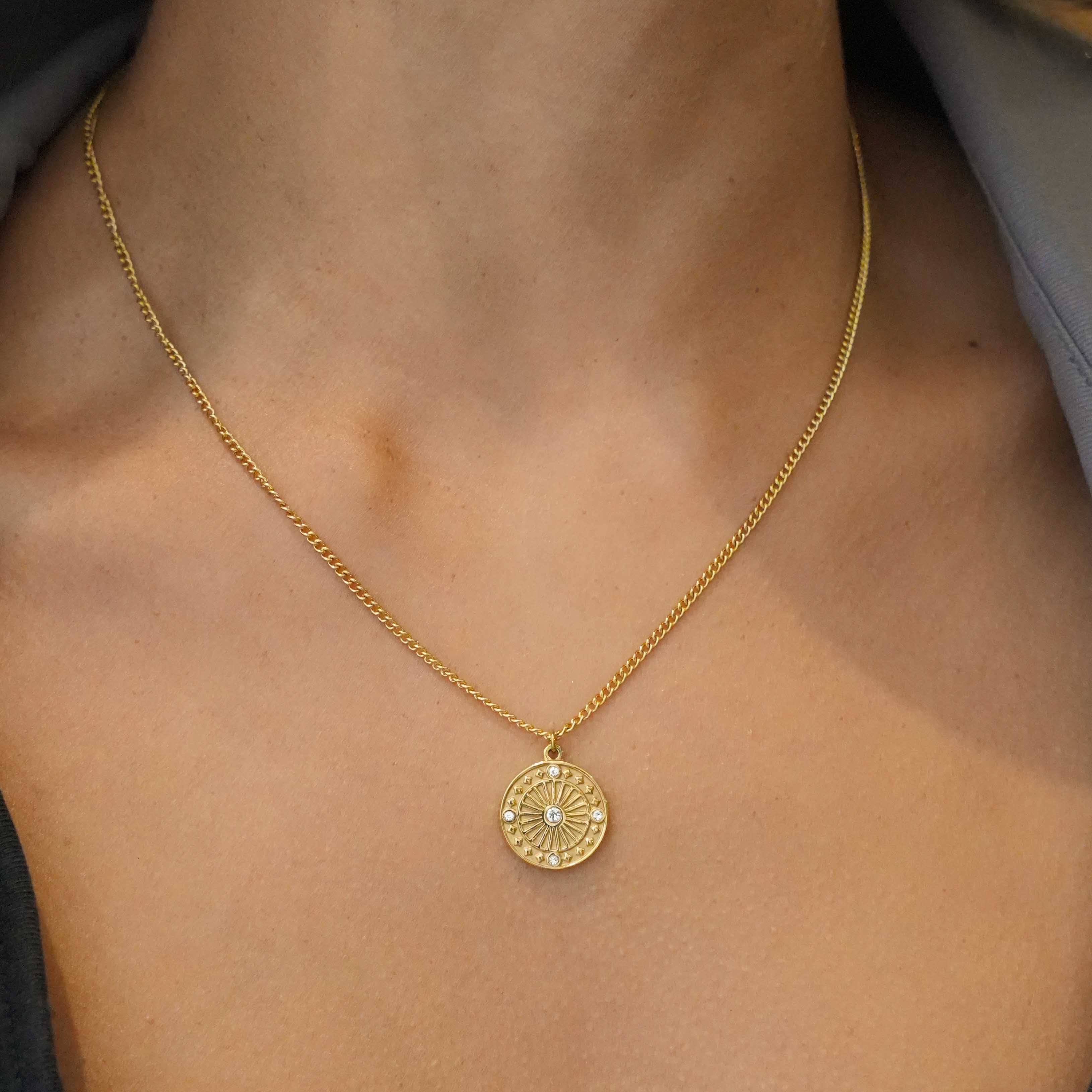 August - 18k Gold Pendant Necklace