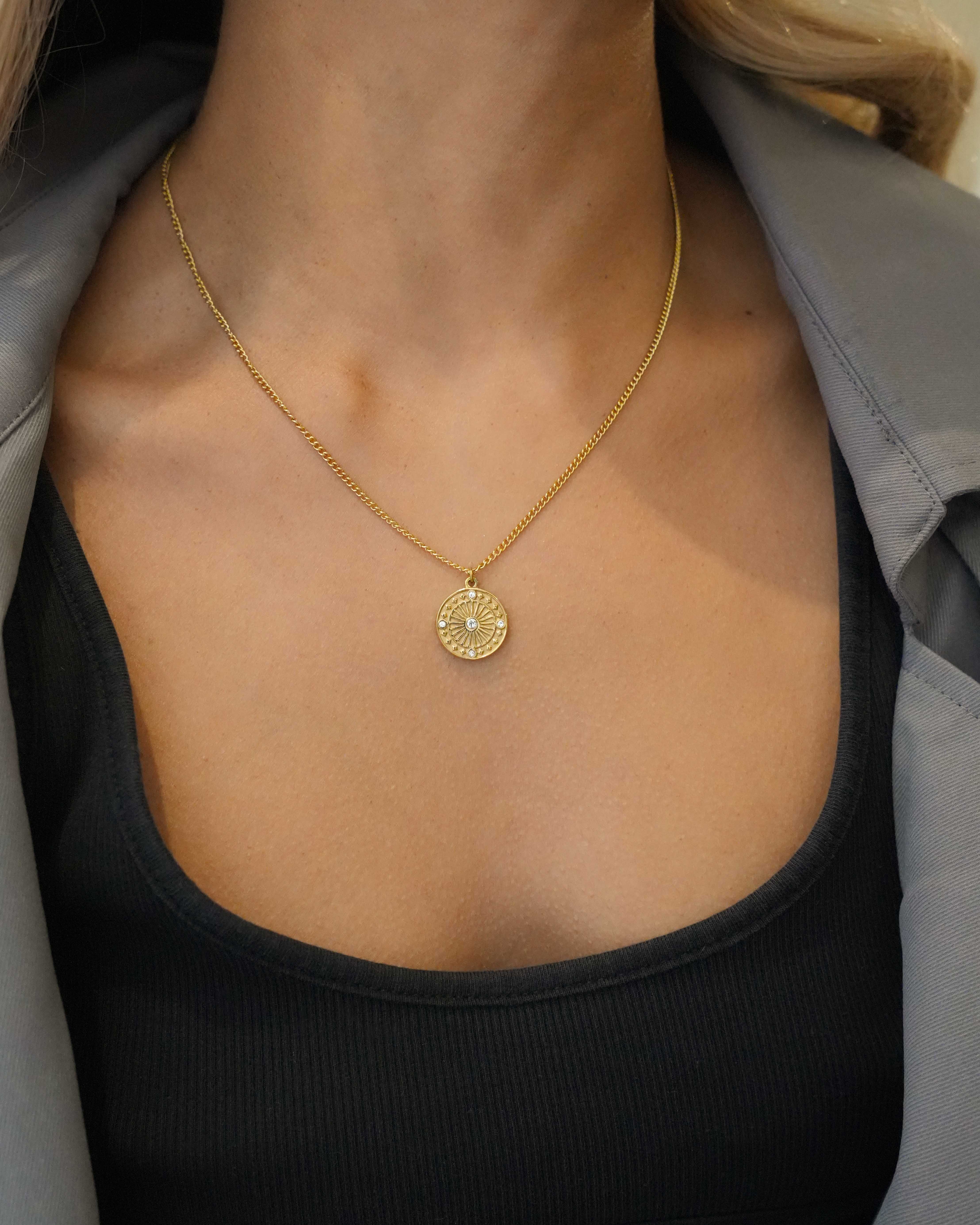 August - 18k Gold Pendant Necklace