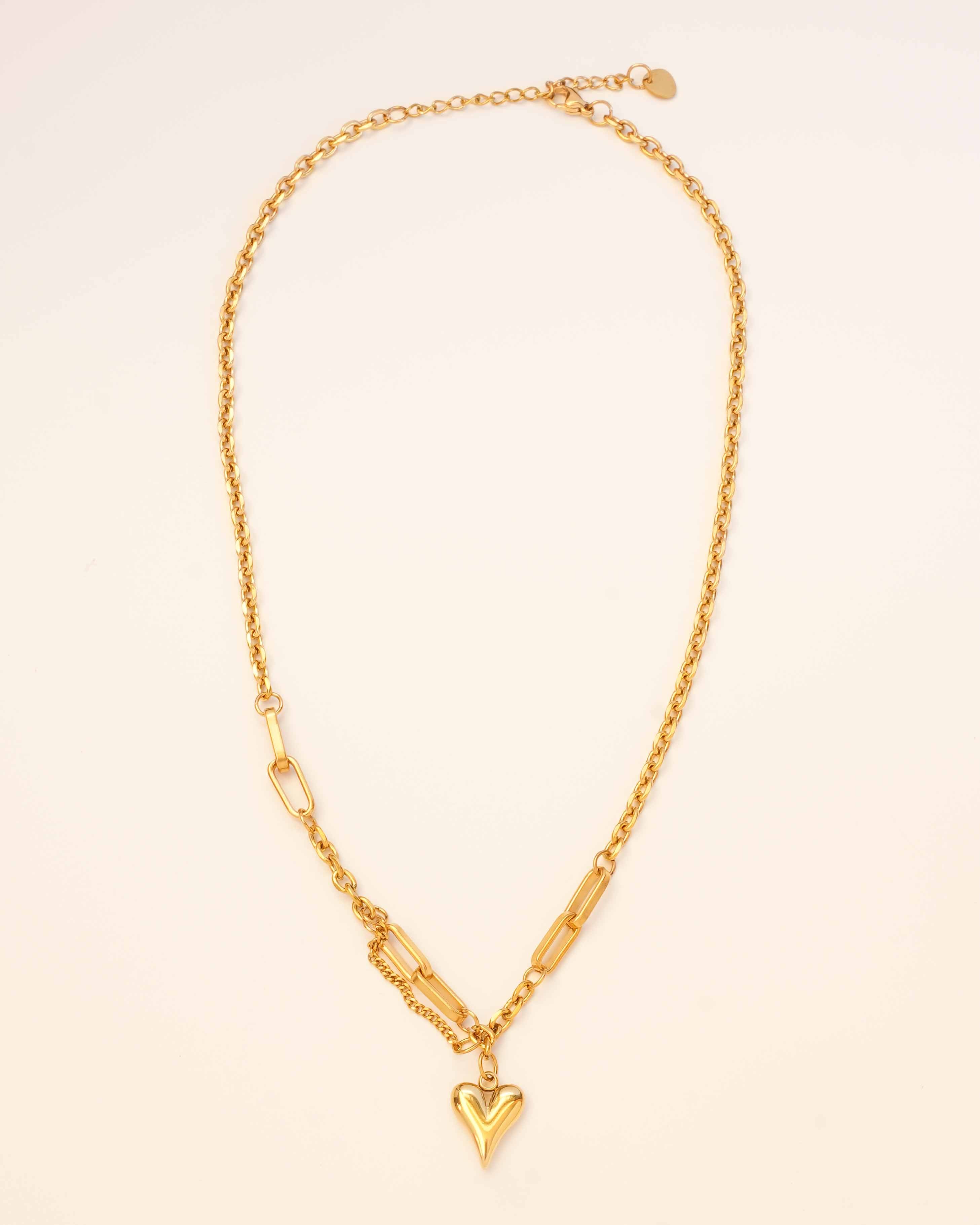 Amber - Heart 18k Gold Necklace