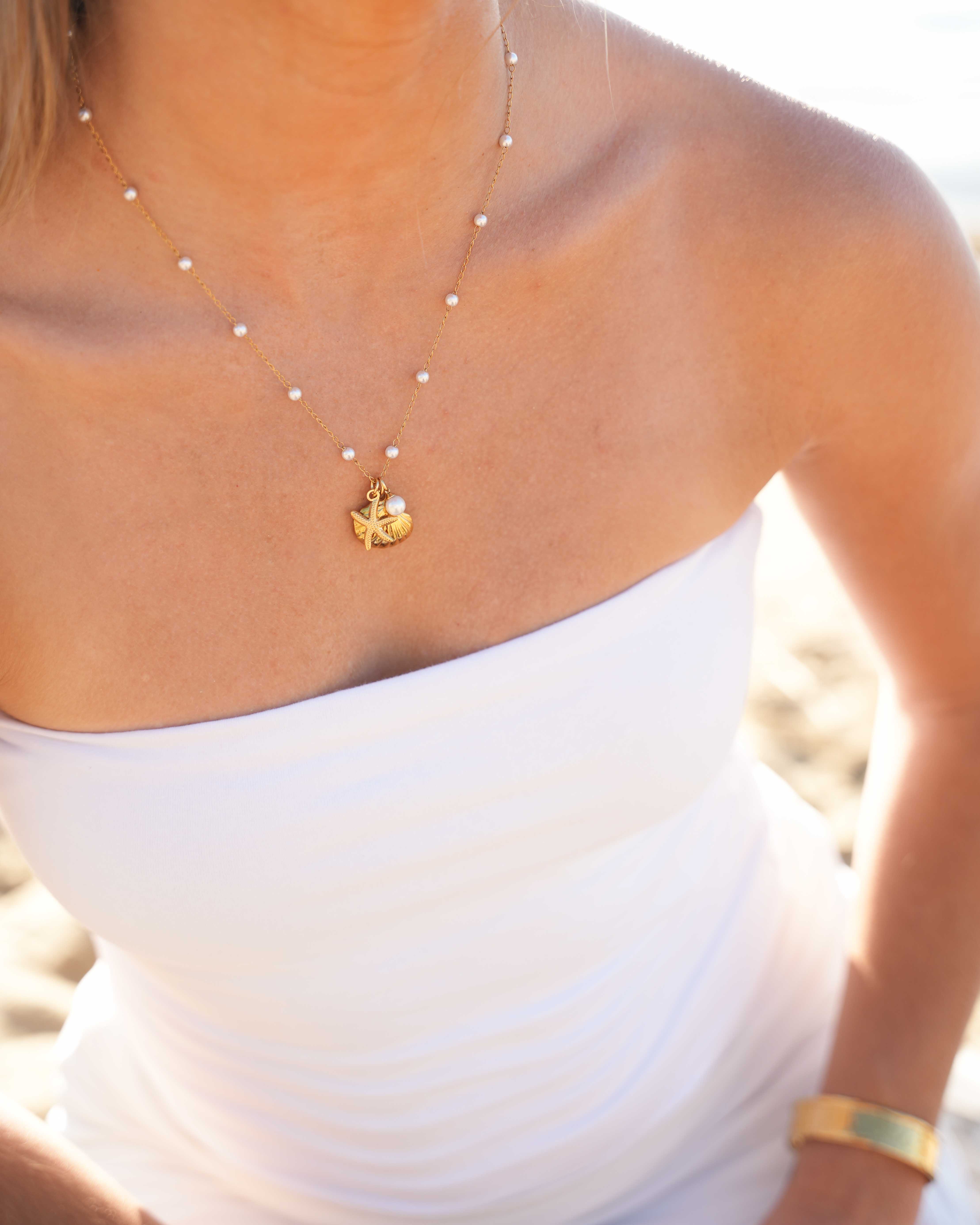 Dune - 18k Gold Pearl Shell Necklace