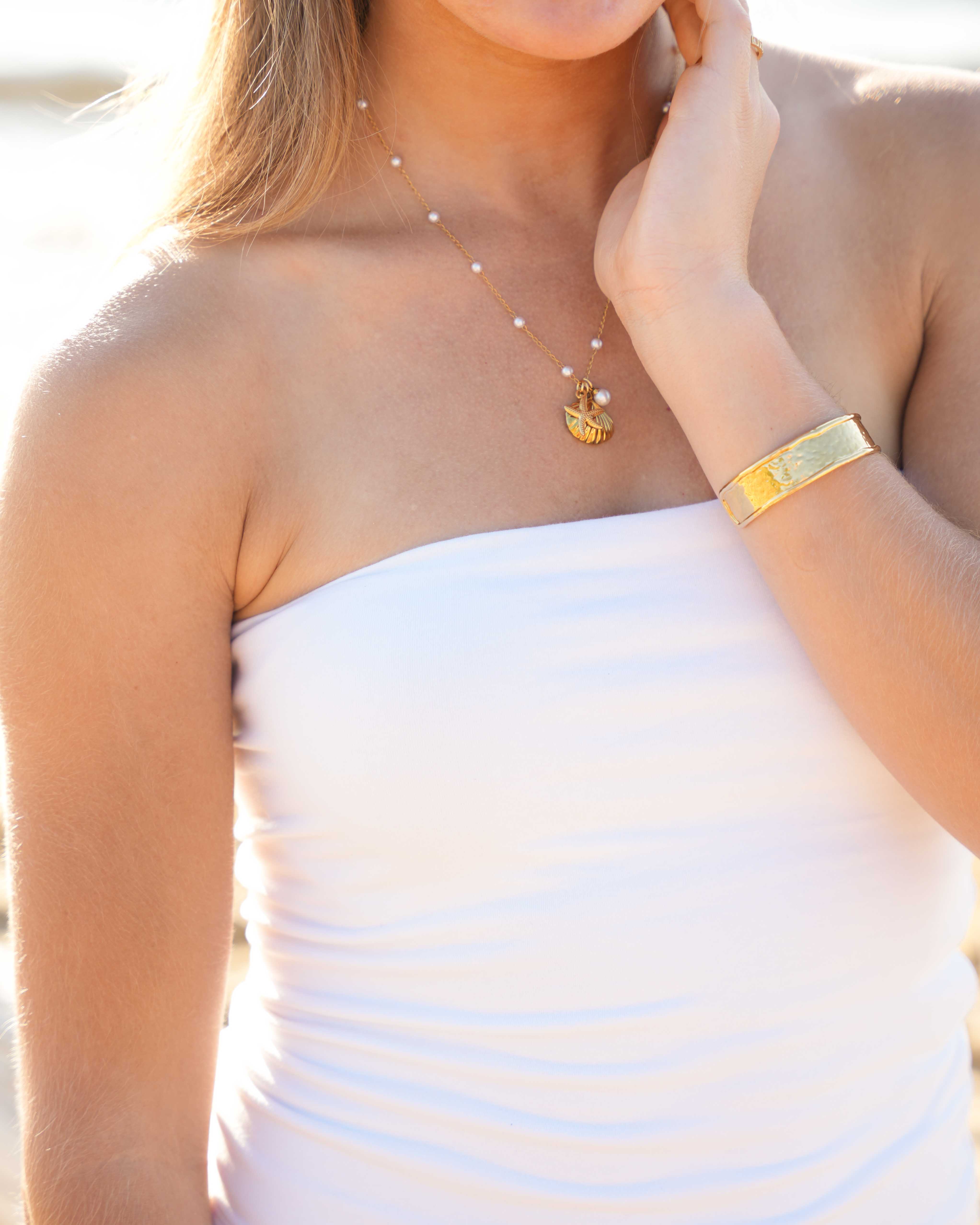 Dune - 18k Gold Pearl Shell Necklace