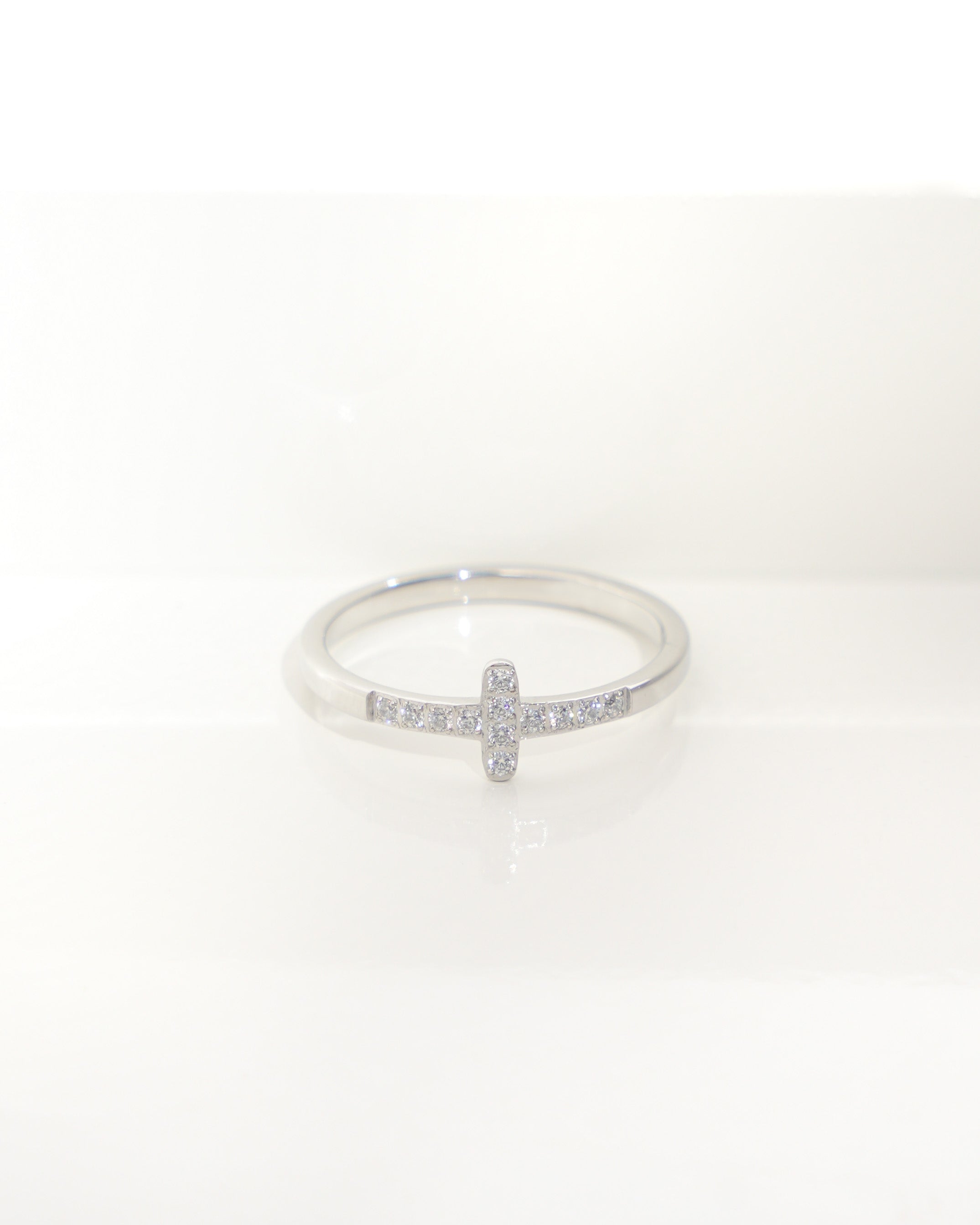 Haven - Silver Zirconia Cross Ring