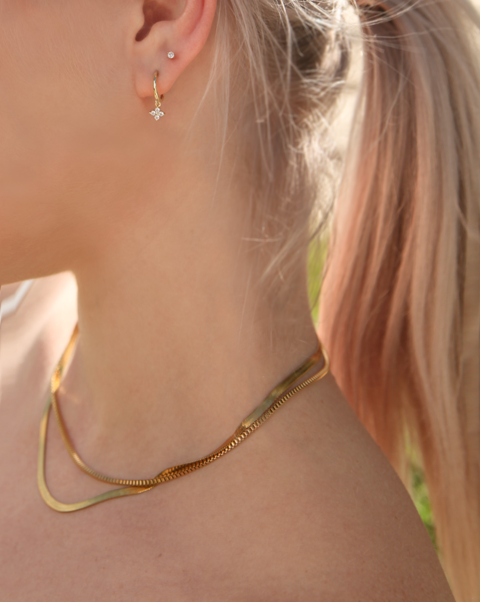 2mm Miniature Zirconia Studs - 18k Gold/Silver Earrings