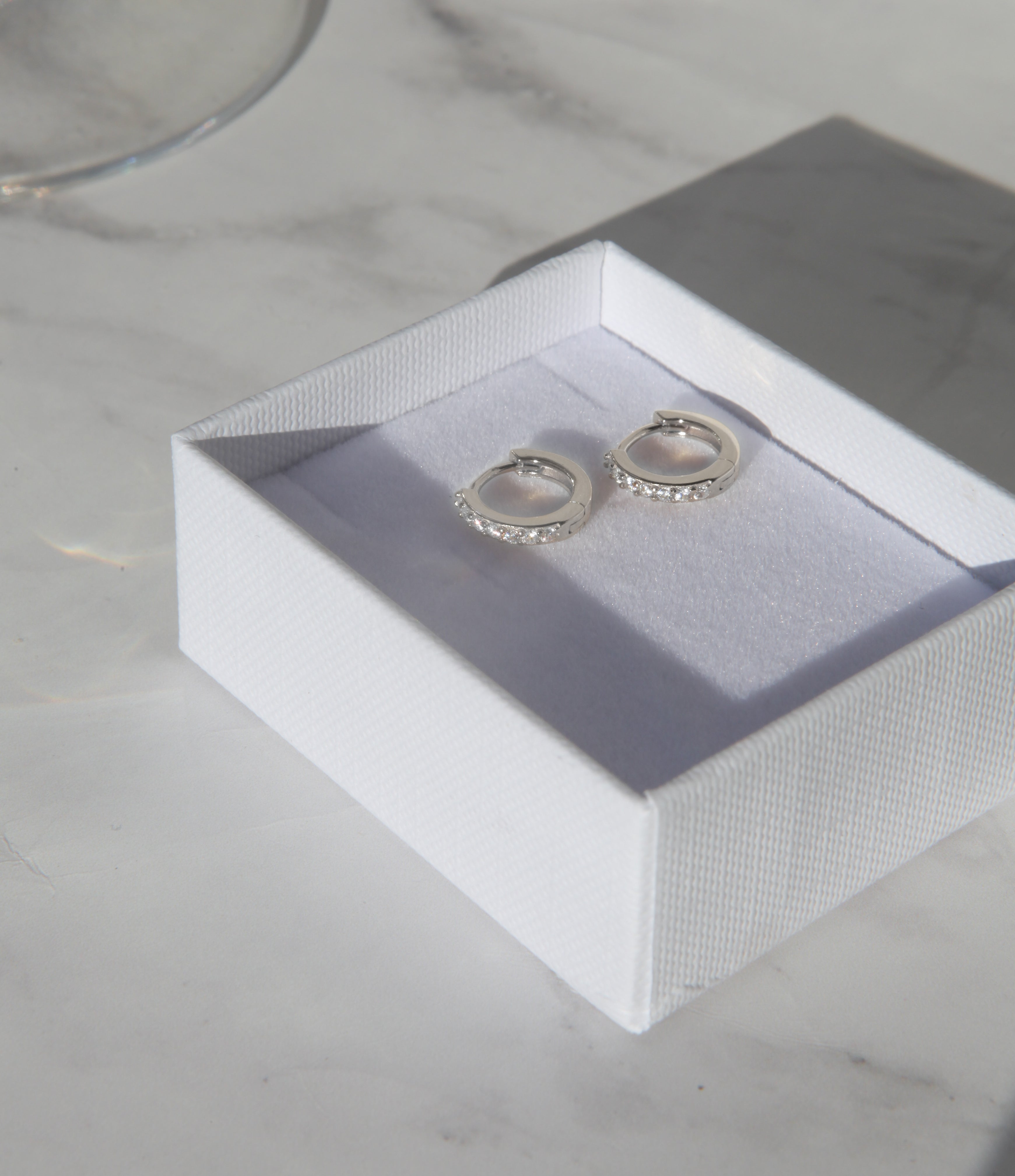 Cubic Zirconia Huggers - Silver