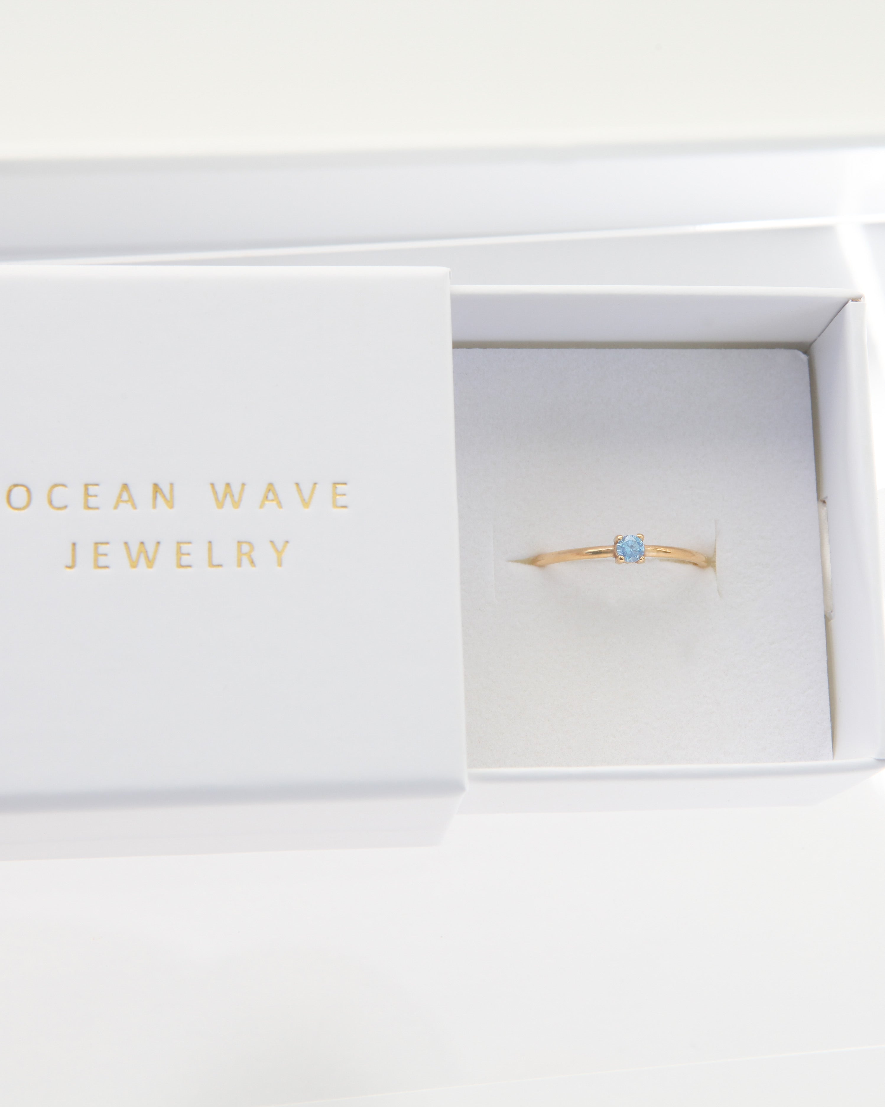 Daytona - Light Blue 18k Gold Ring