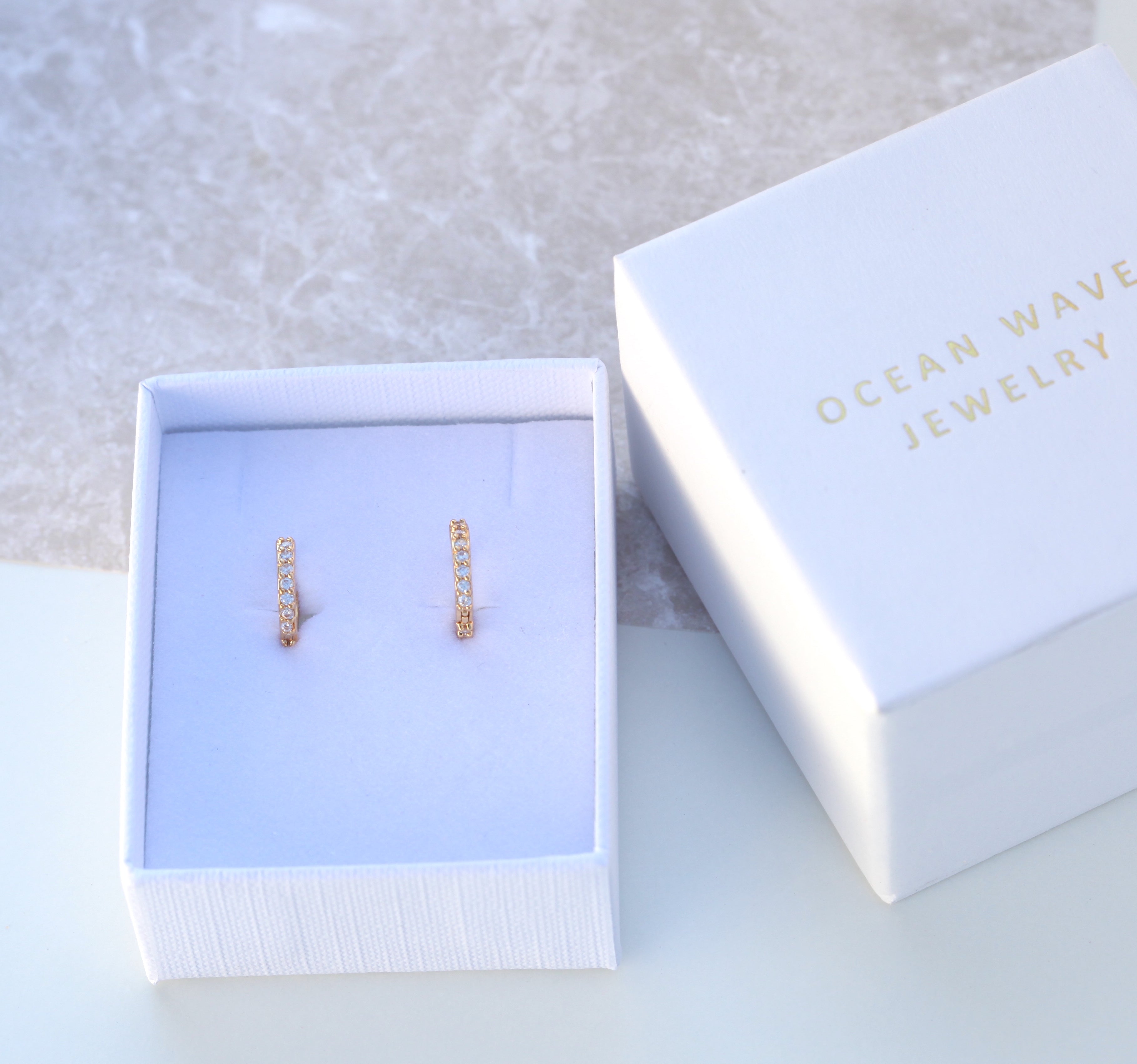 18k Gold Cubic Zirconia Huggers