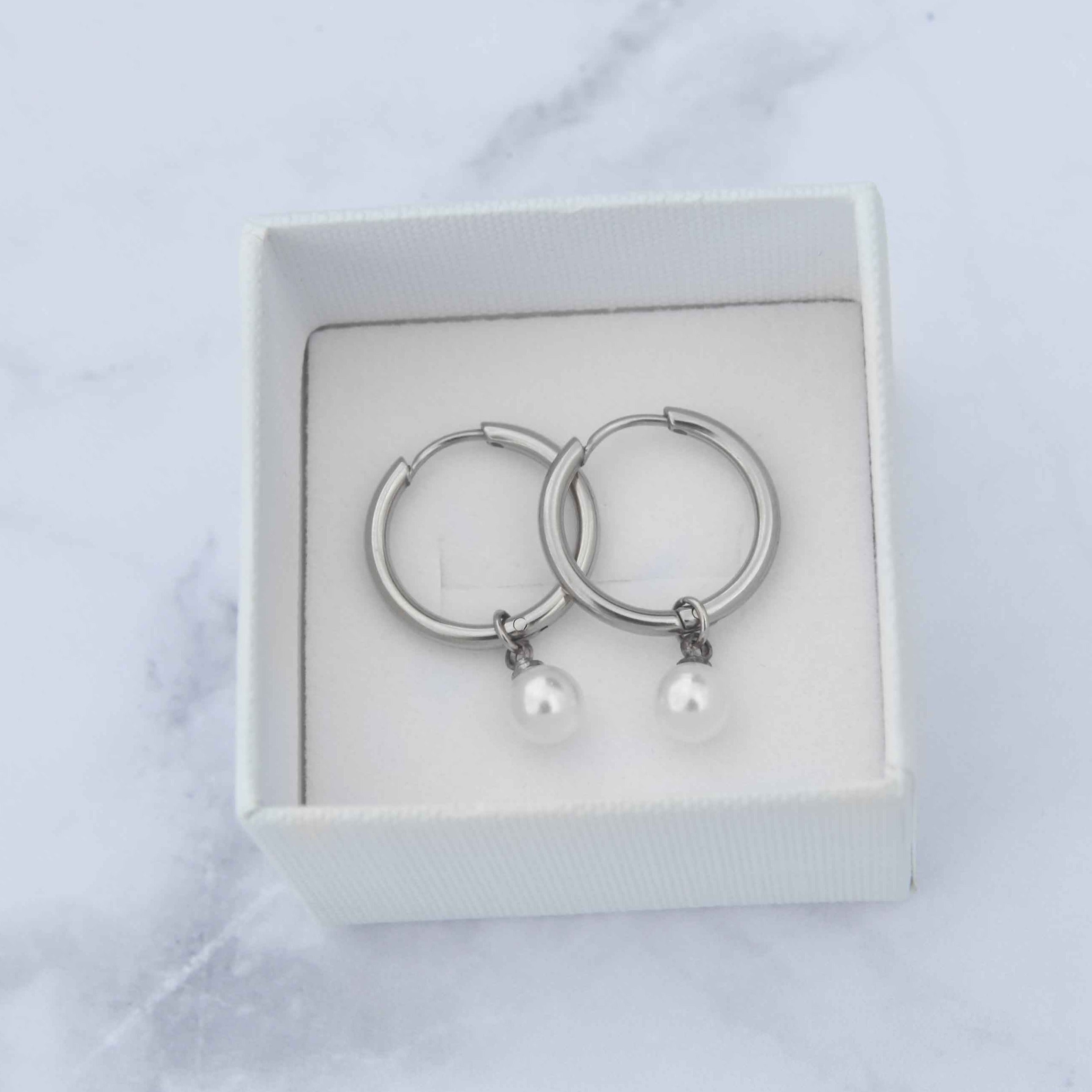 Pearl Hoops - Silver Earrings - Camilla Dovey Jewelry