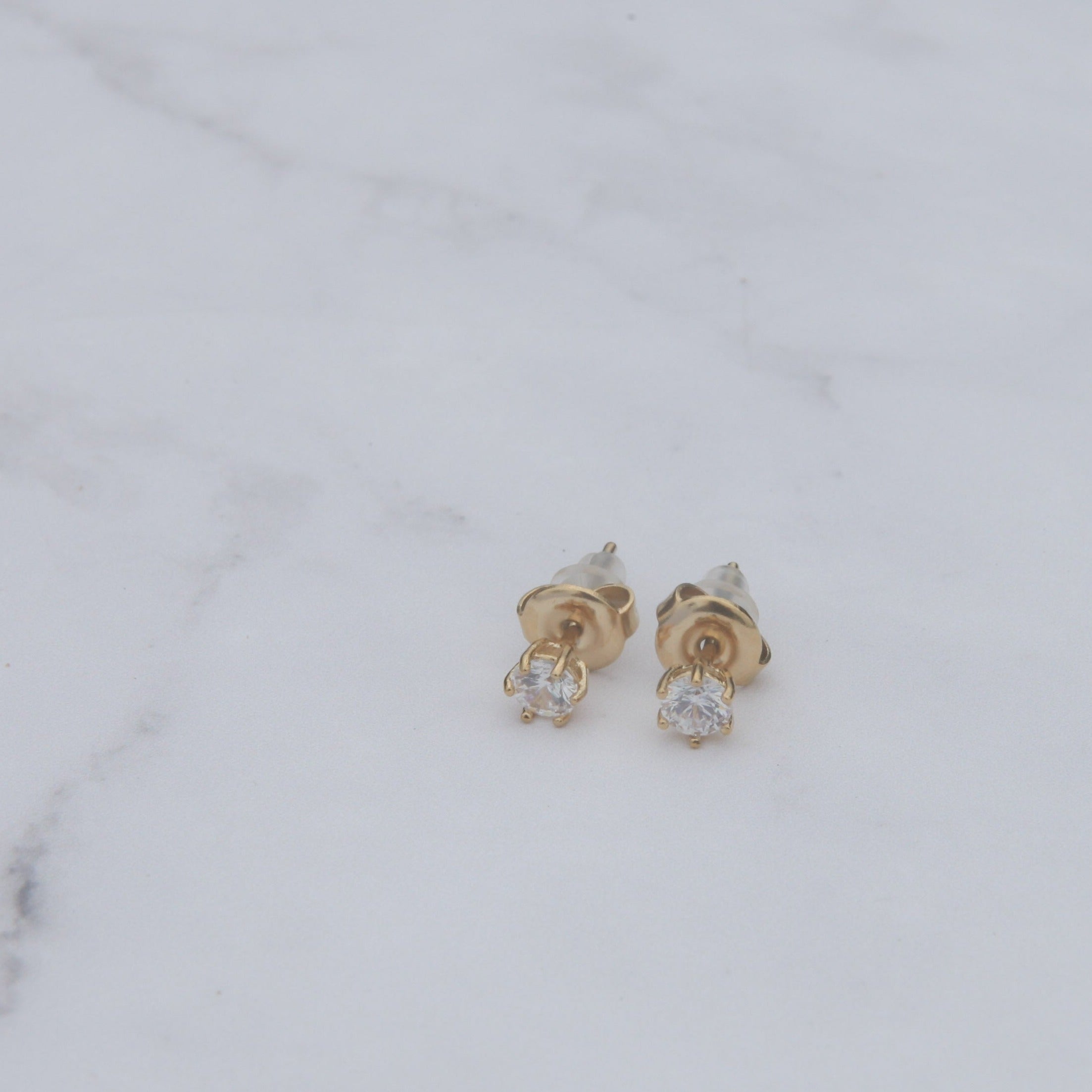 Claire Studs Zirconia - 18k Gold/Silver Earrings - Camilla Dovey Jewelry