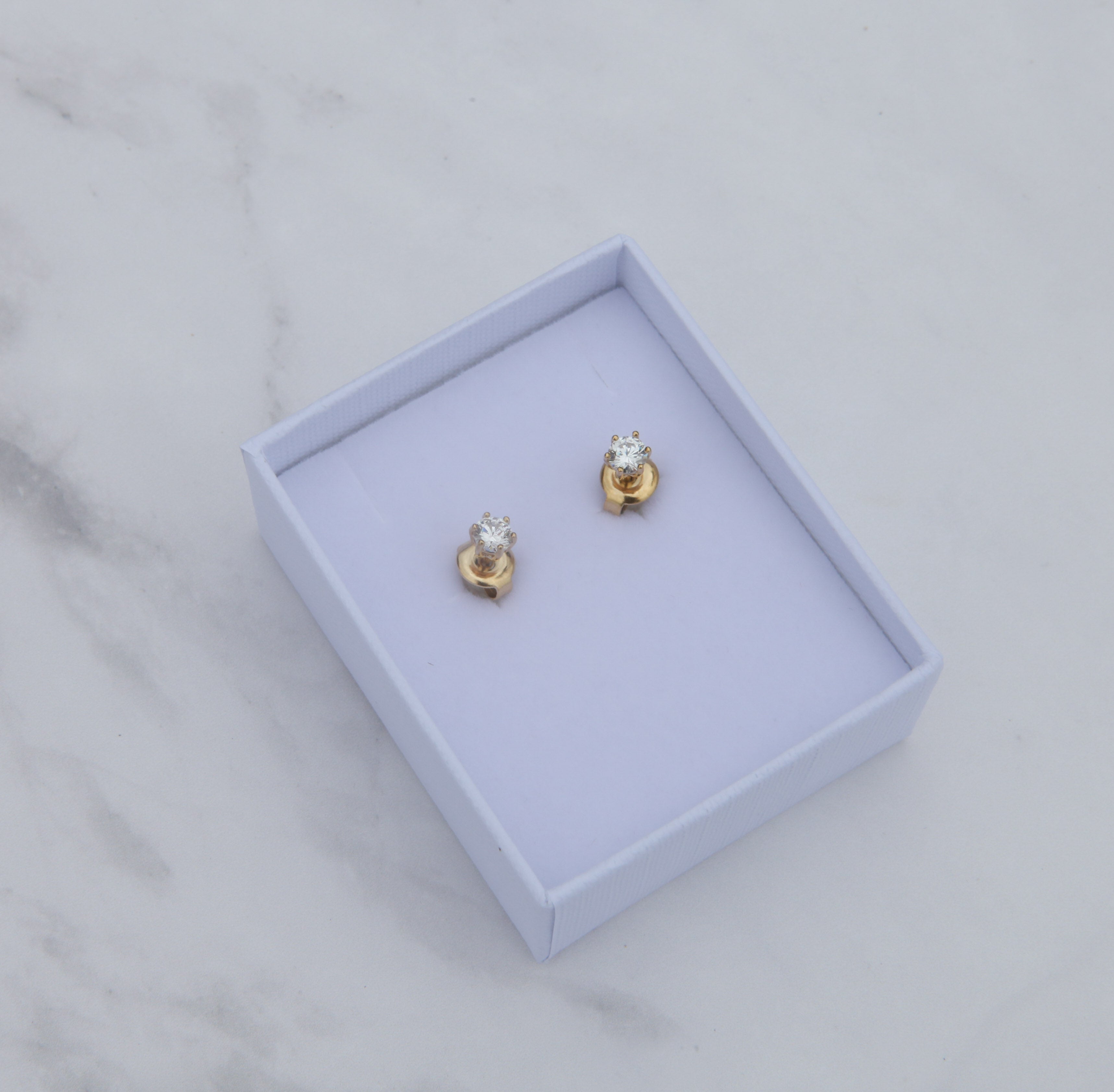 Claire Studs Zirconia - 18k Gold/Silver Earrings - Camilla Dovey Jewelry