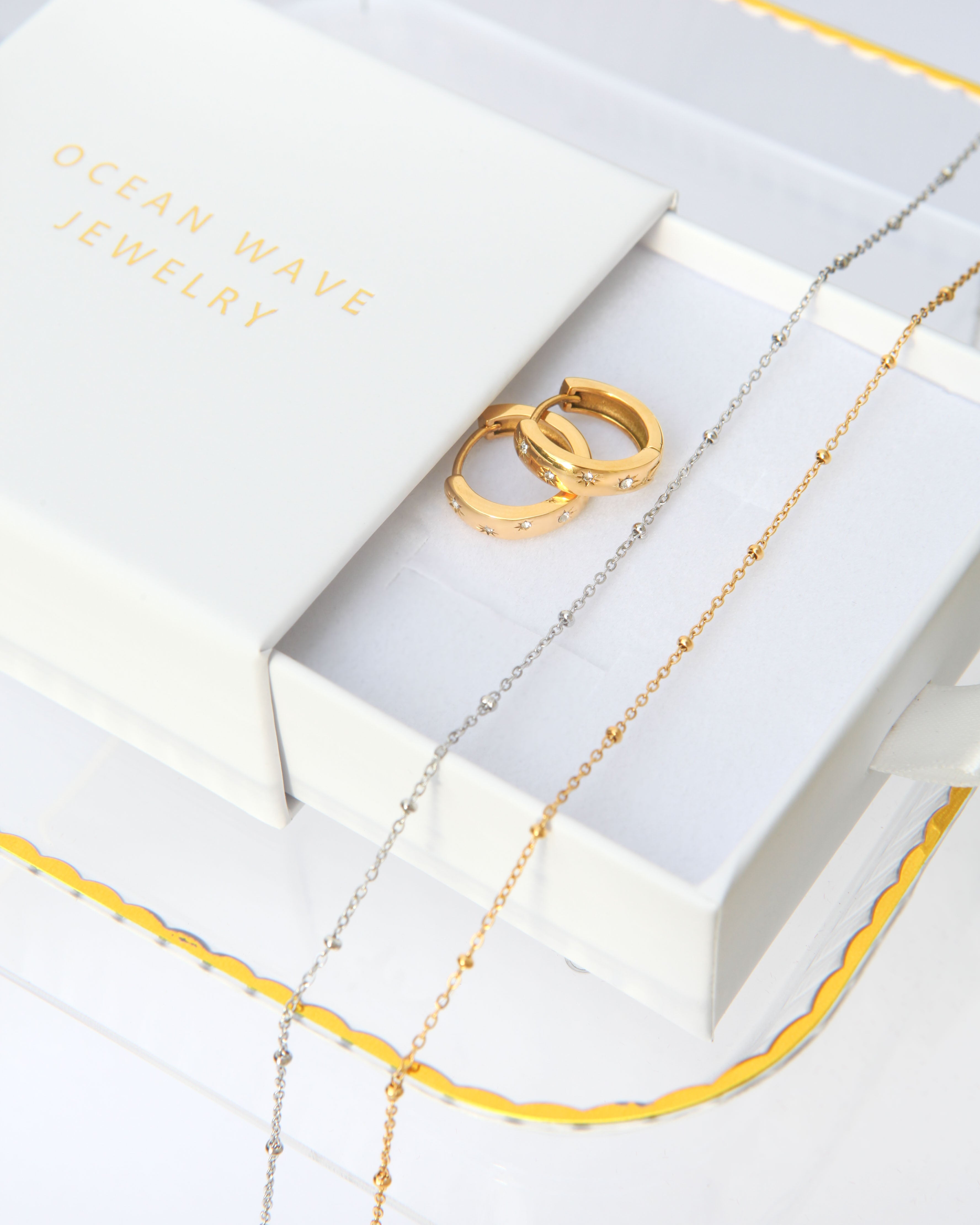 Gold Satellite Bead - 18k Gold Necklace