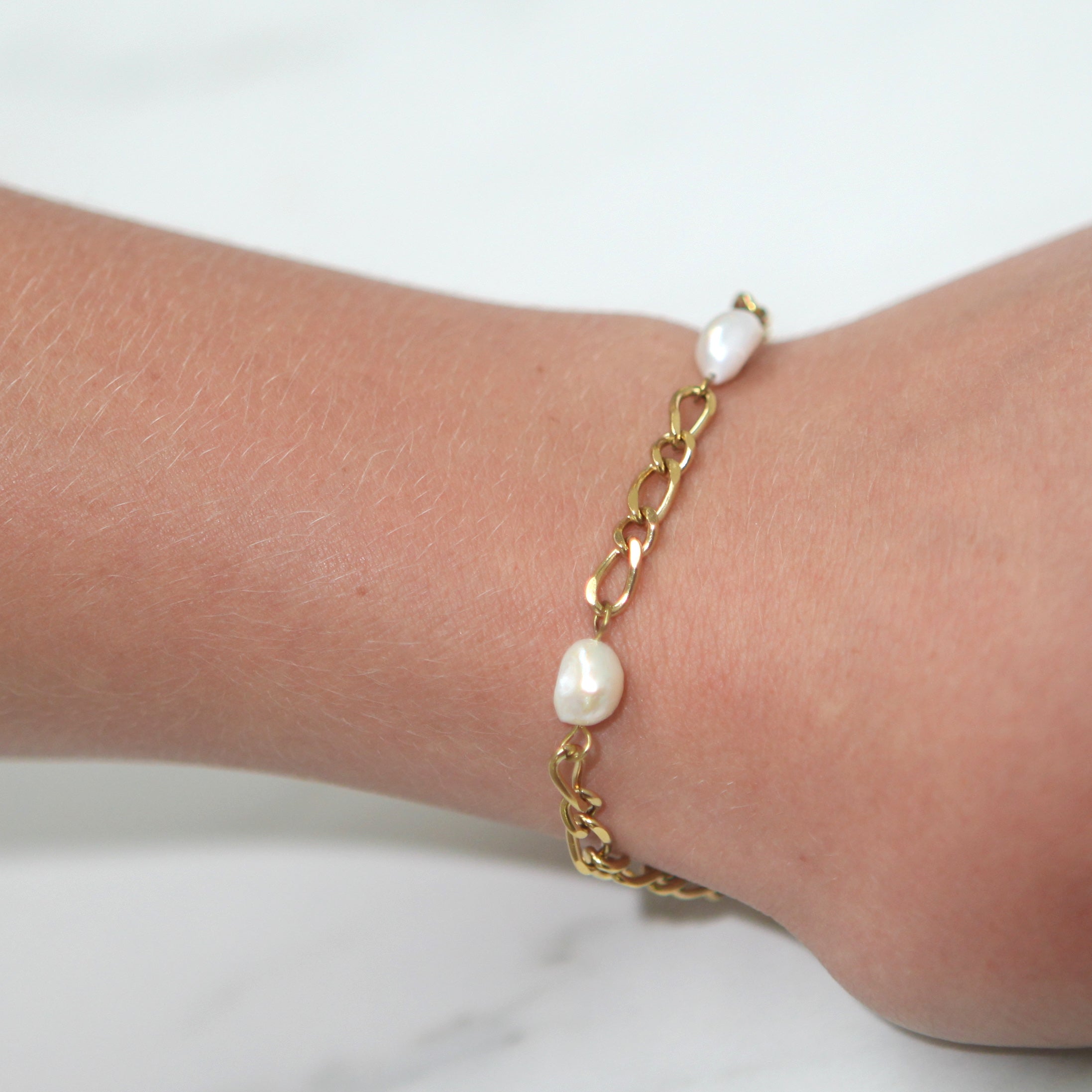 Fae - 18k Gold Freshwater Chain Bracelet