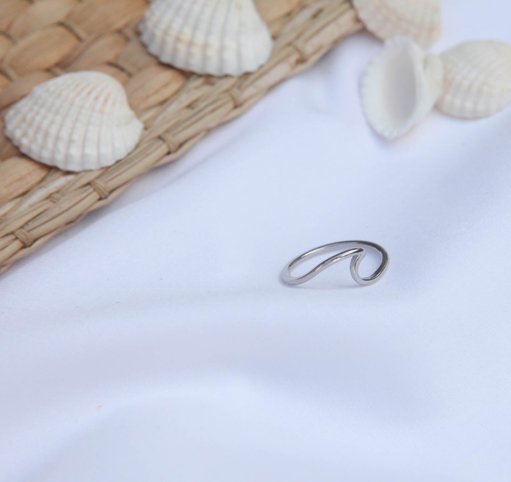 Ocean Wave Ring - Stainless Steel - Camilla Dovey Jewelry