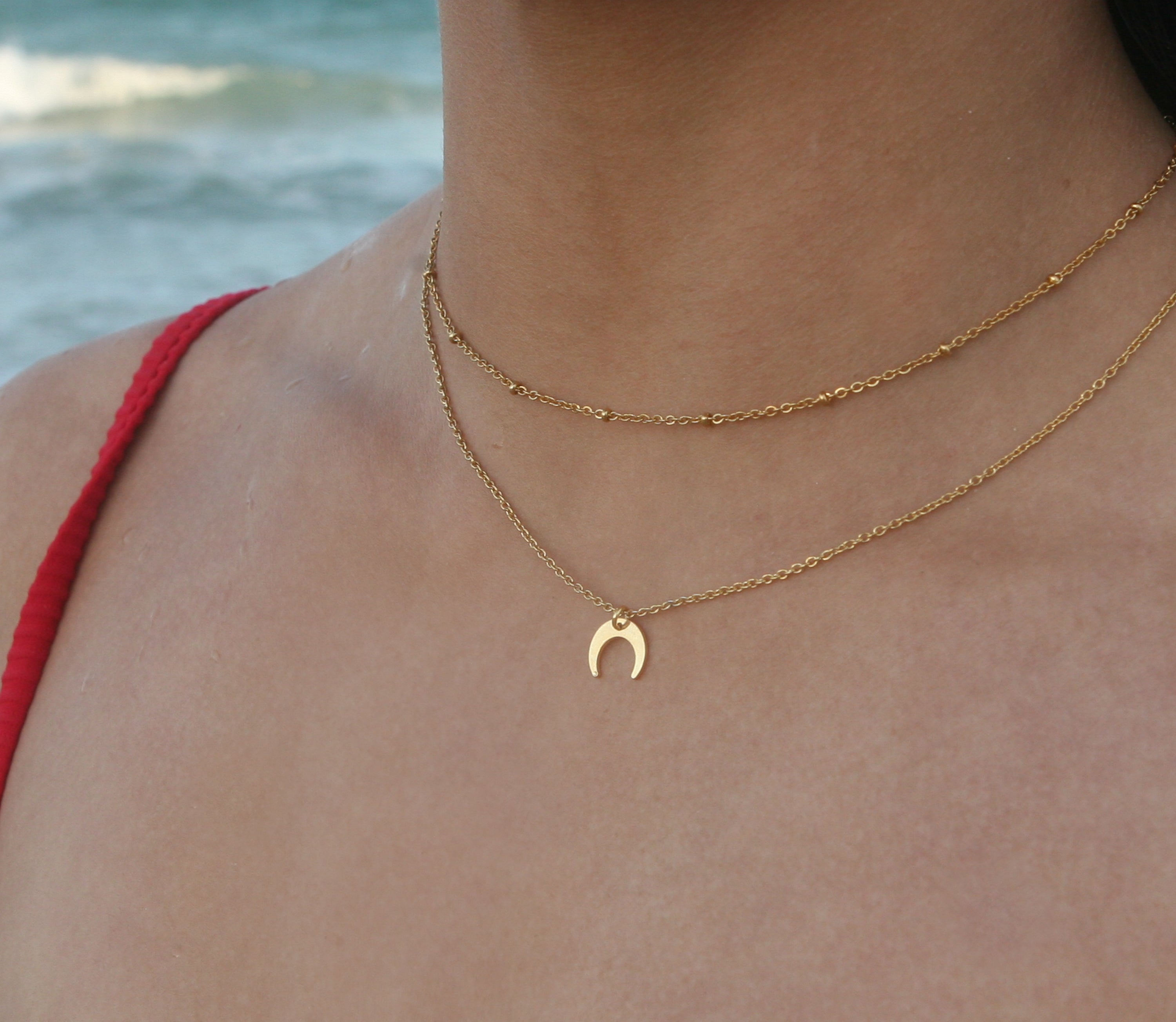 Zoe - 18k Gold Crescent Moon necklace - Camilla Dovey Jewelry