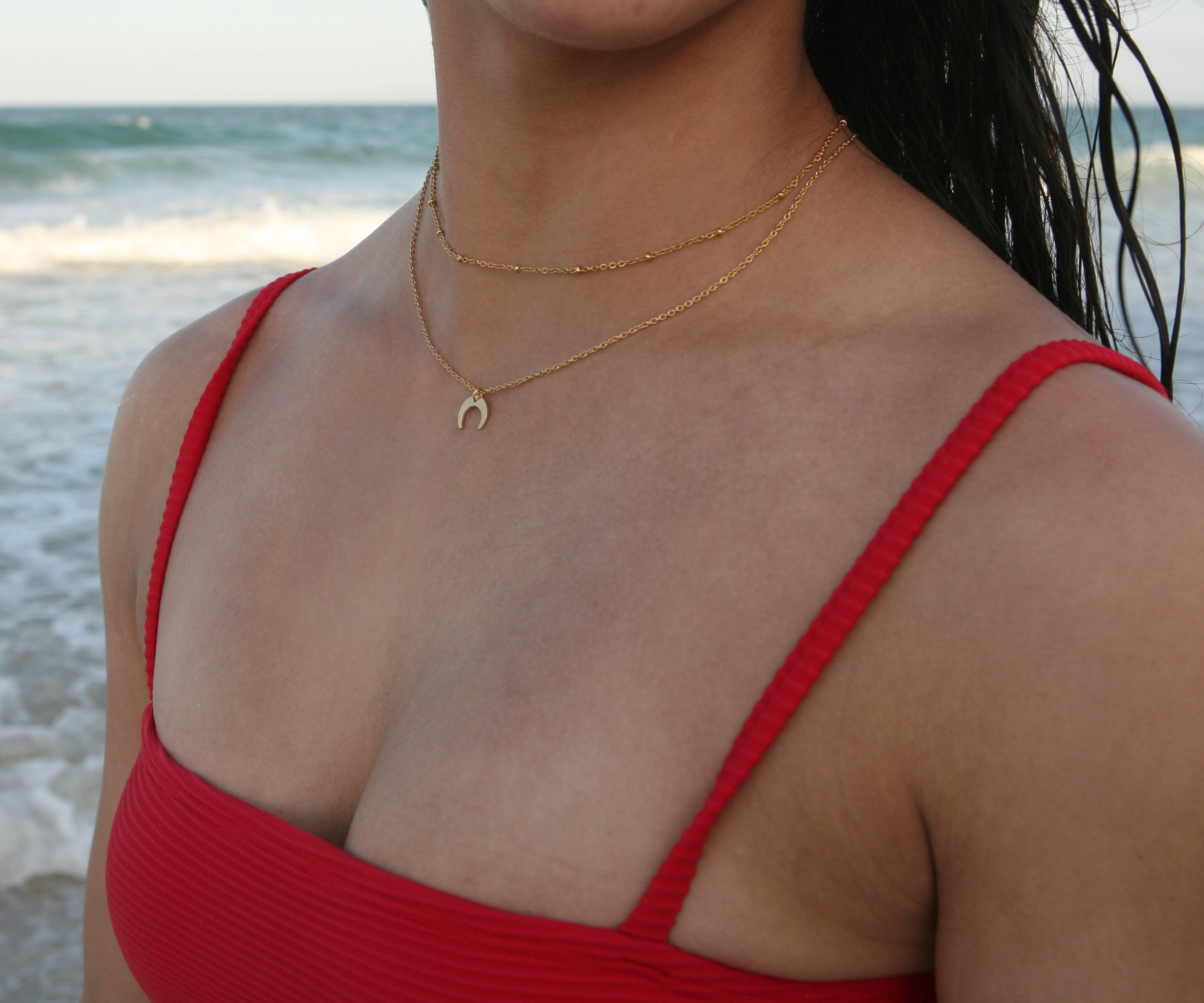 Zoe - 18k Gold Crescent Moon necklace - Camilla Dovey Jewelry