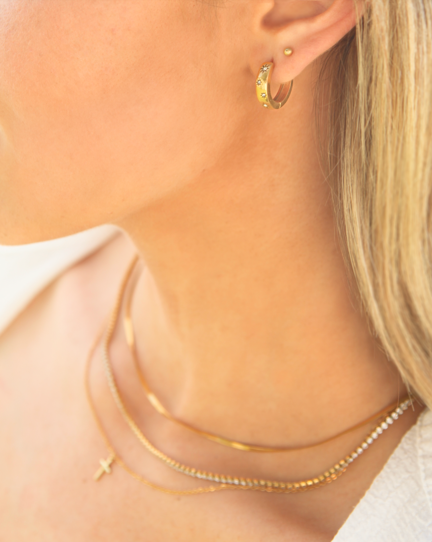 Starry Hoops - 18k Gold Earrings